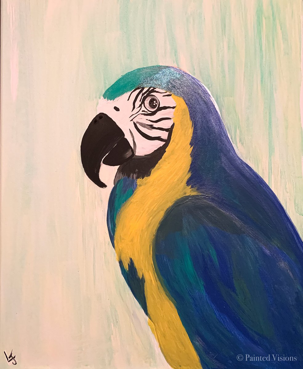 Parrot #parrot #parrotportrait #birds #birdart #homedecor #artist #artwork #acrylicpainting #canvas #followforart #painted2020 #like #retweet #birdlife
