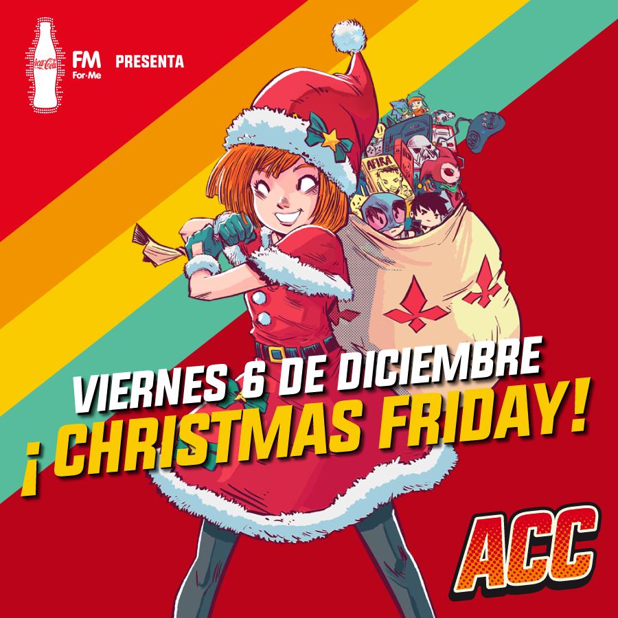 ArgComicCon's tweet photo. ¡En el 1er día de ACC 12va edición 6/12 🗓 celebraremos #CHRISTMASFRIDAY🎅! 
🎫 Tickets del día en preventa a PRECIOS SÚPER PROMOCIONALES.
🕓 Horario EXTENDIDO hasta las 22 hs.
🛍️ Promociones y subastas exclusivas en muchos de los stands.
🎤 Shows y presentaciones exclusivas. https://t.co/239b6EXFFf