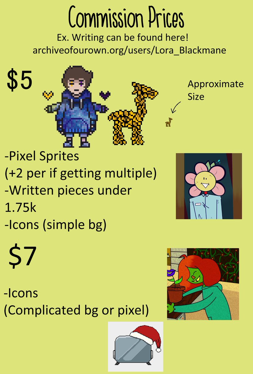 LBPr0ductions's tweet photo. My commission prices are now up! https://t.co/o1TdDYS3sB