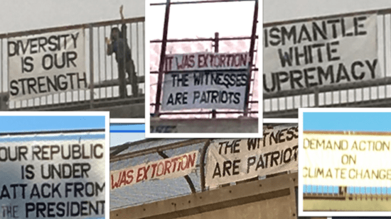 USAmailbox's tweet photo. The #FreewayBloggers take paintbrushes in hand and travel the open roads of America with one message:
Things Are Not Normal🆘
#powerofpowerless❤️
Enjoy Free speech freeway
@Larkworthy📽️https://t.co/IBUghikpLg 🎵
Follow @TheCiscoKid2 @politicallands1 @suevisa @Rose_glow1 https://t.co/wQnMqsPFhV