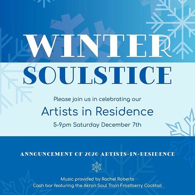 Next Saturday night, join us at the gallery for our 2019 Winter Soulstice party! There will be a cash bar, music by Rachel Roberts, and we will announce our 2020 artists in residence at 7:30. ift.tt/34FemMg