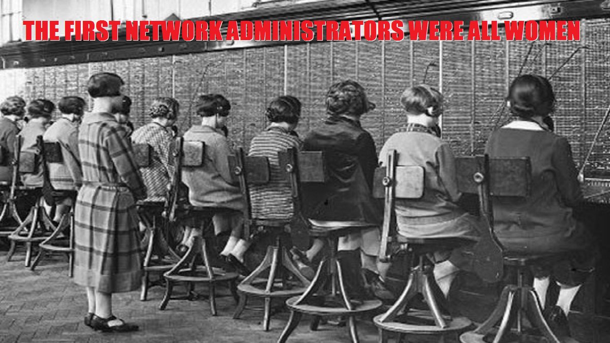 Chaosity8's tweet photo. 100 years ago, the first network administrators were all women.

#womenintech #tech #girlboss #technology #womenempowerment #engineer #women #diversity #engineering #networking #administration #switchboard #telephone #numberplease #operator #communication #female #scientists https://t.co/2gT20FVcyn