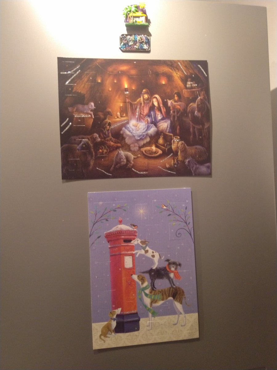 LJ_Believe's tweet image. #POstsbles We always have a Nativity advent and then Rosie chooses one of her own. This year she chose dogs at a Post Box! Thank you all for your support and positive influence on Rosie and on me! God bless. L