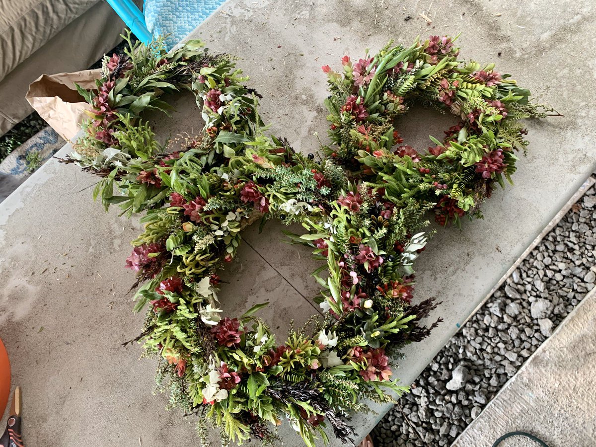Couldn’t help it- had to put our completely Hawai’i native wreaths in the shape of Mickey! #luckywelivehawaii #goingnative #pickings #saddleroad #christmasinhawaii