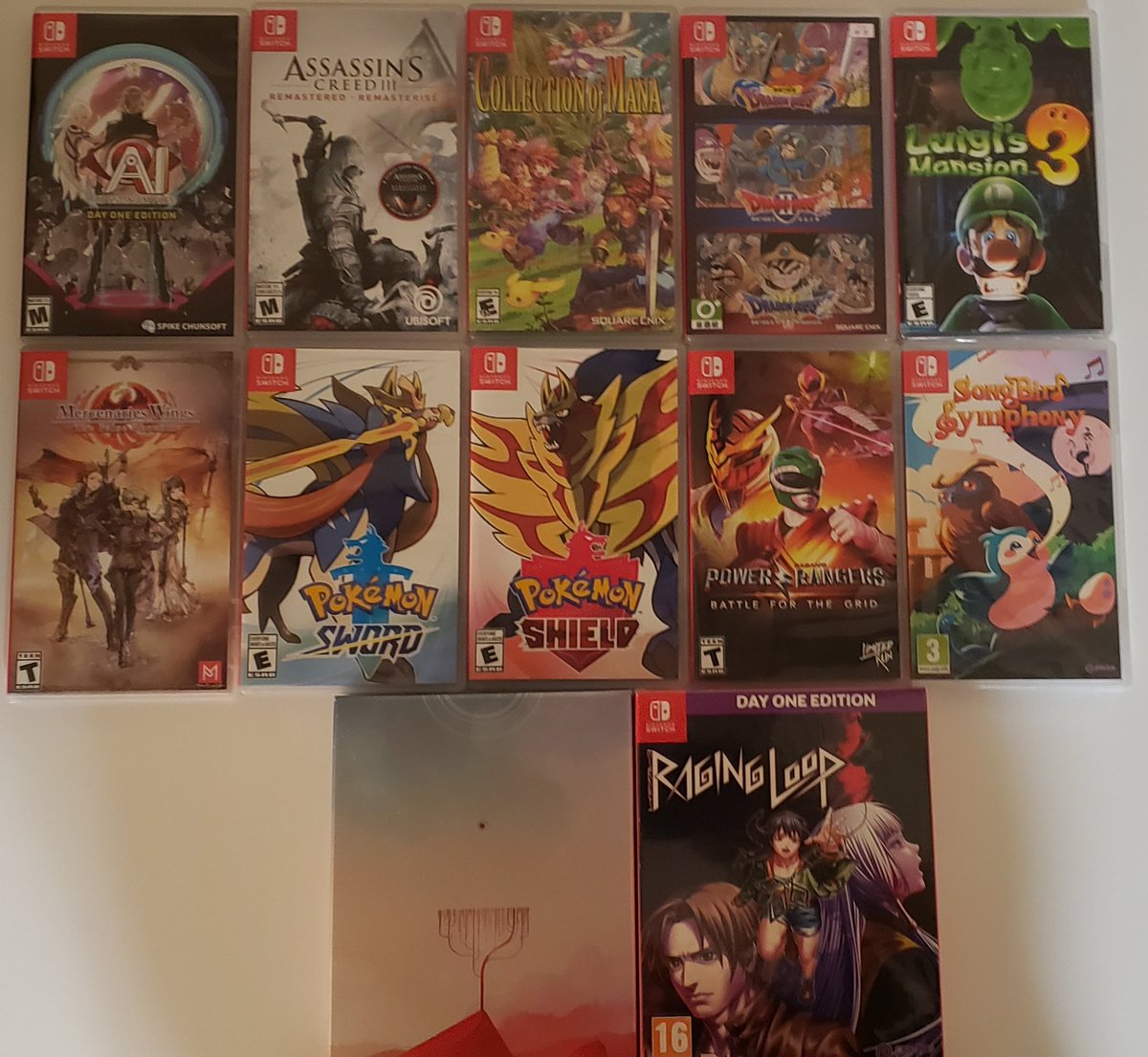 muffin_snow's tweet photo. And #Switchvember comes to a close!
121)Dragon Quest 1-3
122)Luigi's Mansion 3
123)Ai: Somnium Files
124)Pokemon Sword
125)Shield
126)Mercenaries Wings
127)Power Rangers
128)Collection of Mana
129)Assassin's Creed 3
130)Gris
131)Songbird Symphony
132)Raging Loop https://t.co/eKOlwZD8FR
