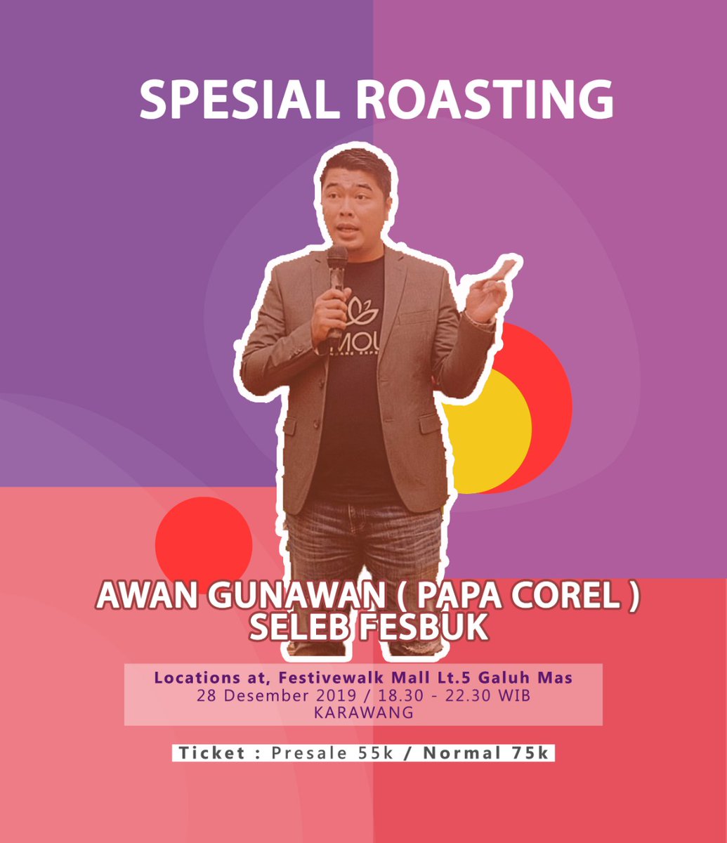 StandUp_KRW's tweet photo. Yang mau beli tiket SUN 6, bisa nanti malem datang ke Limasan cafe, ditunggu gaes https://t.co/xbBLoi7u30 bantu RT lur @karawangfess
