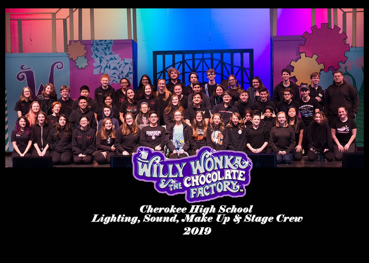 Cherokee_HS's tweet photo. Oompa, Loompa, Do-ba-dee-da! What an amazing group of young stars!  Another magical performance by the cast and a shoutout to Mr. Sax and our crew! https://t.co/iBKHhcfS49