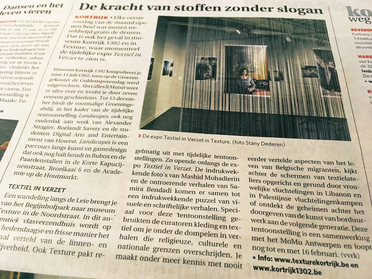 Texturekortrijk's tweet image. UITTIP | MUSEUMZONDAG in @8500Kortrijk 
Tot straks? Texture opent de deuren om 10 uur! 
❤️ @DeZondag