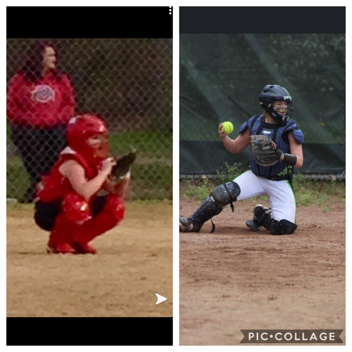 rileykachaylo21's tweet photo. it went from this... to THAT 😵🥎 i’m so blessed to have the people in my life who have shaped me into the athlete i am today; and still helping me grow! 💙💚 #catcher #softball #reachingforgoals https://t.co/HpM8z9H5tN