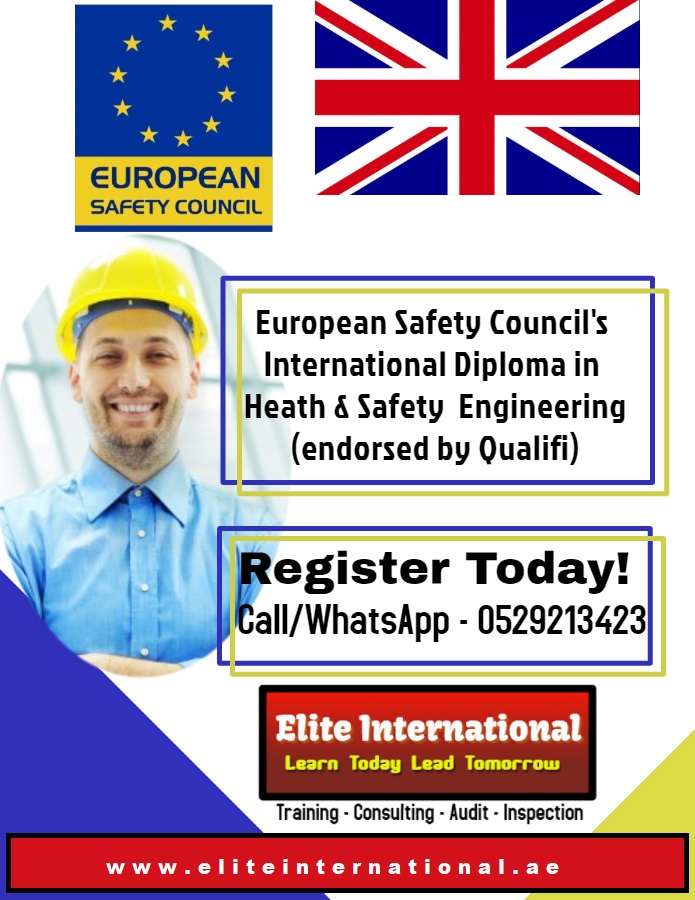 EliteInternat11's tweet photo. Want to Become A Health & Safety Engineer?
Enroll in European Safety Council's International Diploma in Health and Safety Engineering (endorsed by Qualifi).
Call/WhatsApp - 0529213423
#occupationalheathandsafety #healthandsafety #safetytraining #saftyengineer #Diploma https://t.co/yY2IyfYyvV