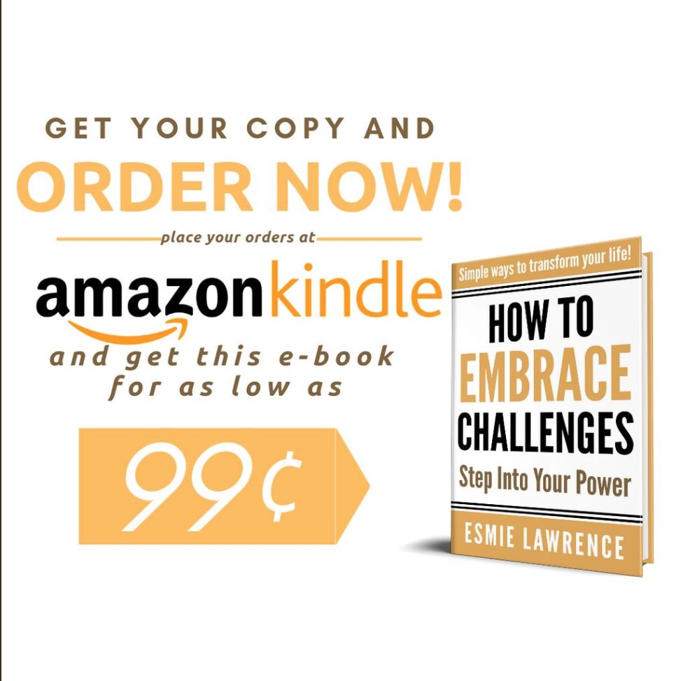 Are you a busy, #professionalwoman who is stressed and overwhelmed, juggling all your commitments? @esmielawrence knows how to turn that around! Check out her new book for only $.99 today on @AmazonKindle "How To Embrace Challenges: Step Into Your Power" https://amzn.to/2Ur7XUd