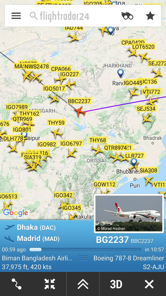 LEMDspotter's tweet photo. A las 17:10 estima llegada a Barajas un 787-800 de Biman Bangladesh Airlines (S2-AJU) procedente de Dhaka. Código: BBC2237. https://t.co/17lJq1j8IX