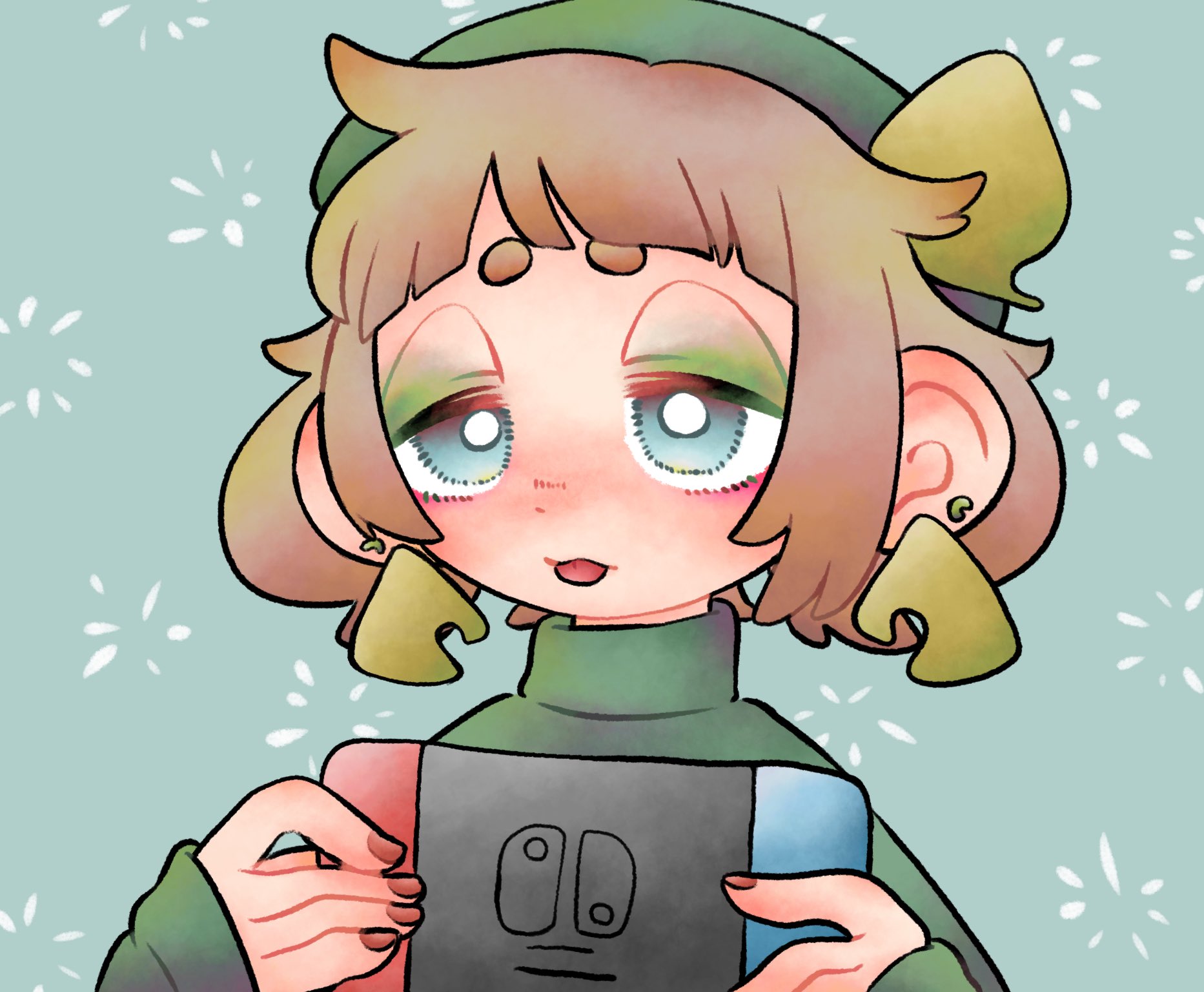 くろ吉 ゲーム楽しい イラスト 絵描きさんと繋がりたい 絵描きさんとつながりたい オリジナルイラスト おりきゃら オリジナルキャラクター 女の子イラスト ニンテンドースイッチ イラスト好きさんと繋がりたい グリーンアイシャドウ 個性的な