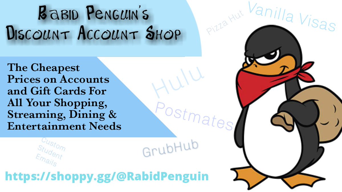 Traildoggy's tweet photo. Cheap #Hulu #Accounts , #GrubHub , #Postmates , #Chipotle , #HiltonHonors to buy Amazon for less than 20% , Vanilla Visas (can actually buy money at a discount, I know, right!) This is the #shop for #crackedaccounts and the best #deals #cracking #hacking 

https://t.co/Yr6wdzeoxv https://t.co/NgFvKxIplY