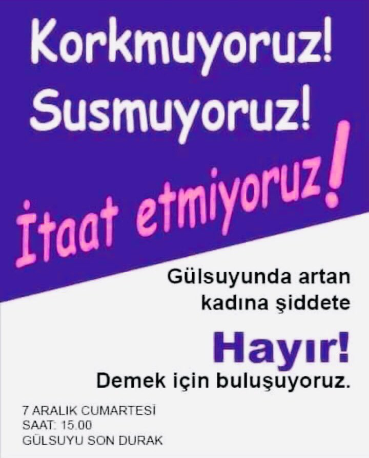Gülsuyunda artan kadına şiddete HAYIR! #Gülsuyu