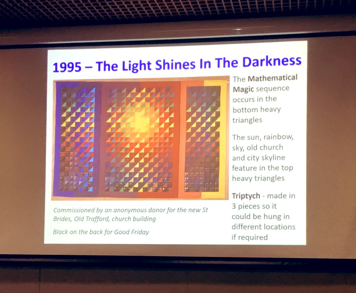 Louise Mabbs has been making gorgeous mathematical textiles for decades - you can see them at  instagram.com/louise.mabbs.t…
and louisemabbs.co.uk 
#BigMathsJam #MathsJam