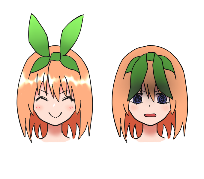 カリカナさんがTwitterに投稿した中野四葉(五等分の花嫁)のイラスト。
