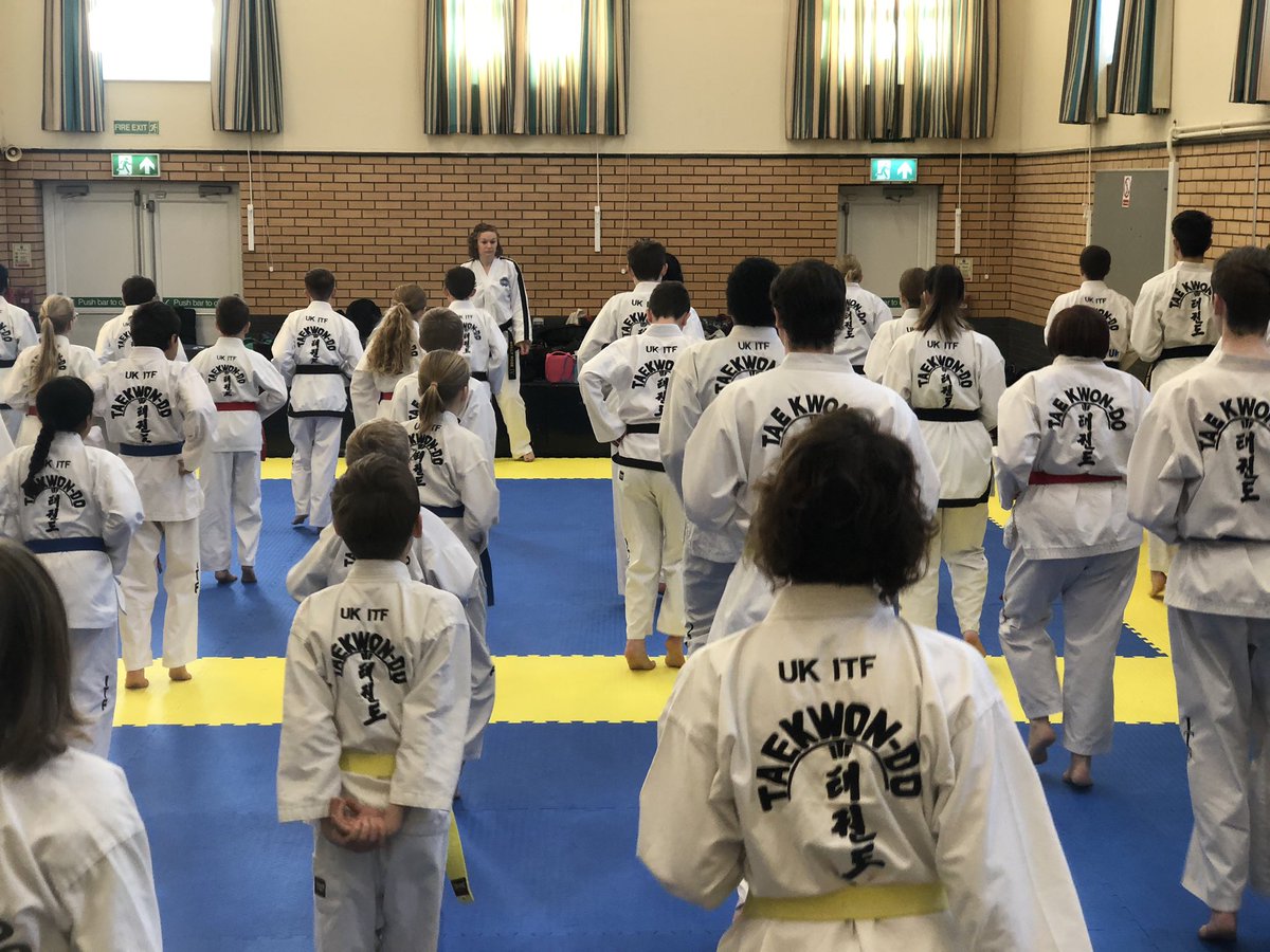 HSTSTKD's tweet photo. What a fantastic All Day Training at HSTS today. Covering all the aspects of the grading syllabus and more. Great indomitable spirit from all students. Well done. #hststkd #utatkd #ukitf #hitchin https://t.co/bMOi1PTrFB