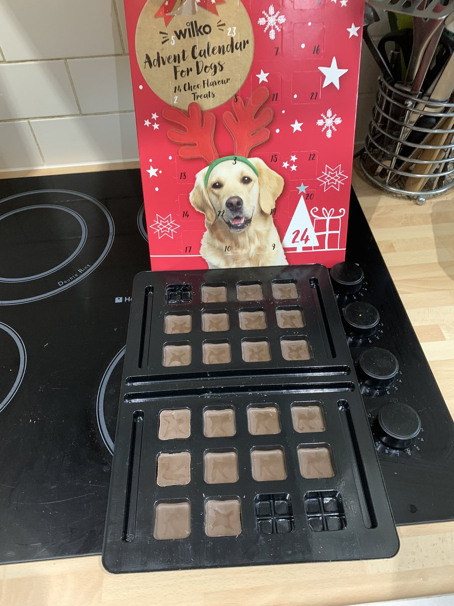 lastpieceparker's tweet photo. Won’t be buying a dog advent calendar from @LoveWilko again. Just opened door 1 and there was nothing there! Opened it up and several missing https://t.co/85qbjAvf3i
