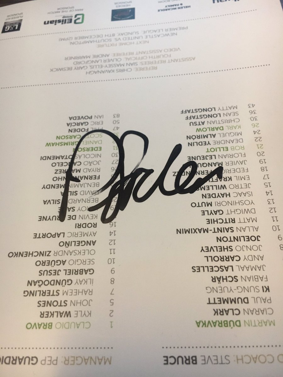 Findog071's tweet photo. @PhilFoden thanks for signing my programme at the Newcastle Man City game https://t.co/793hTLb9Zy