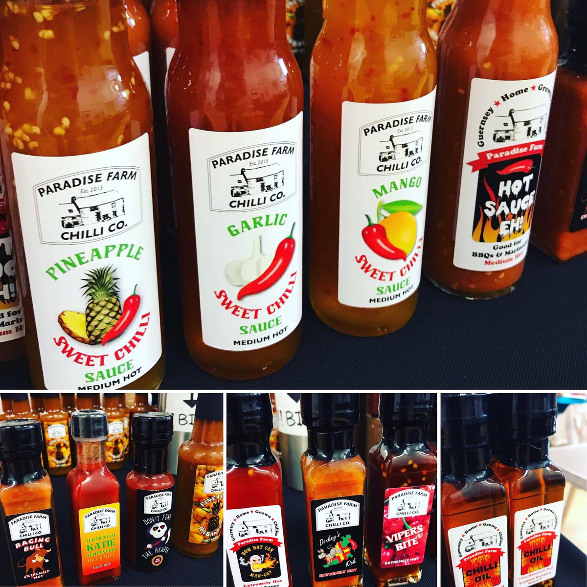 RickCreber's tweet photo. We will be at Styx Centre this Sunday 1st December from 1pm till 4pm see you all soon #Chillies #growninguernsey #seedtobottle #smallbatch #hotsauce #madeinguernsey #buylocal 🇬🇬 #paradiseisland #isleofsun #Guernsey #islandlife 🌶🔥🥵🇬🇬🎄🎄🎄🎄 https://t.co/iJkfS159T2