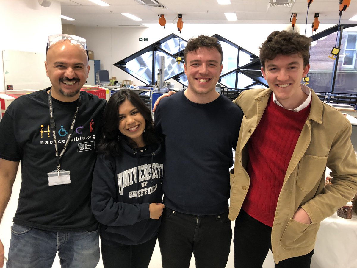 ceribatchelder's tweet photo. The @hackcessible18 spirit! @AejazAssistech @tahiraresalat, Dan and George π€© #AssistiveTech #Hackcessible19 #BigLifeHack https://t.co/rip0AG7Yjo