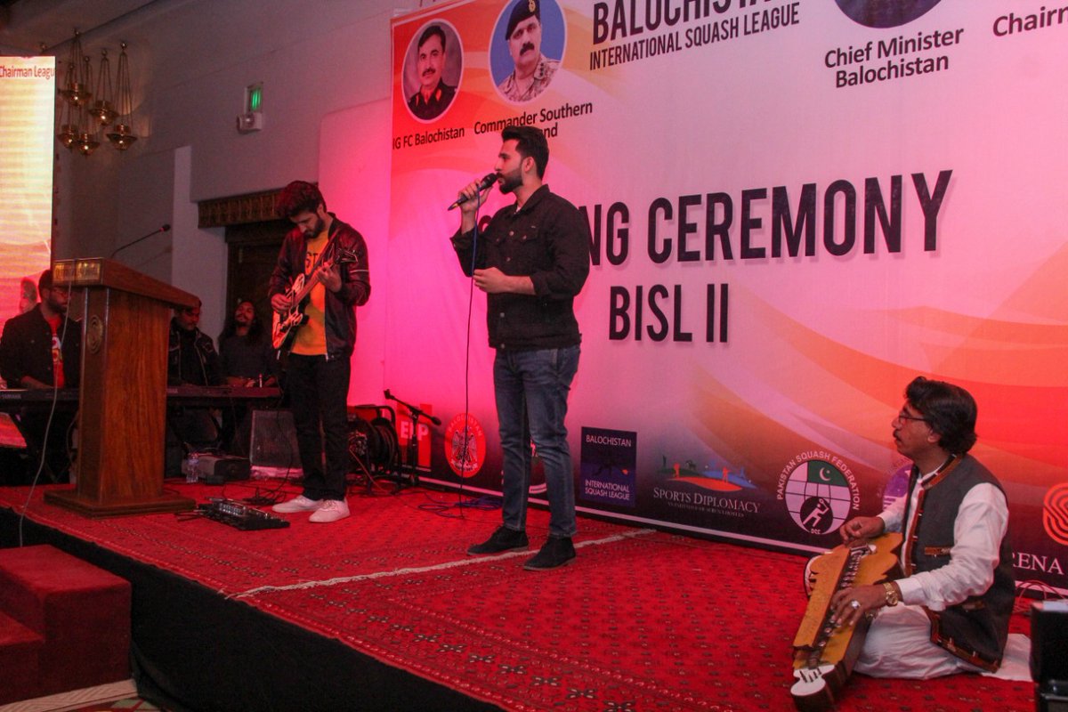 blnSquashLeague's tweet photo. Muscial performances by our very own rubab player Nawazish Nasiri and singer Izhar Ali added to the magic of the night and left the audience in awe. 
#BISL2 #BalochistanSquashLeague https://t.co/ntHQnG1NBc