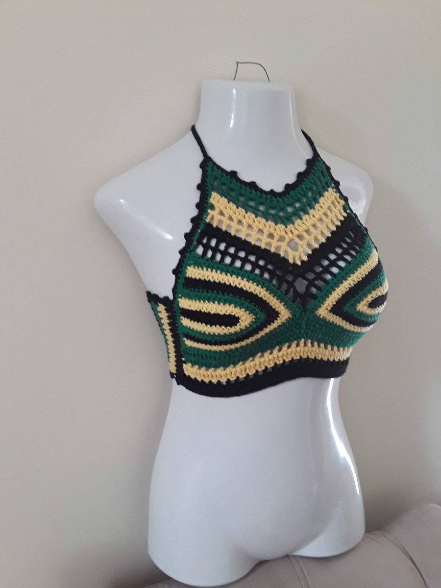rasta crochet crop top