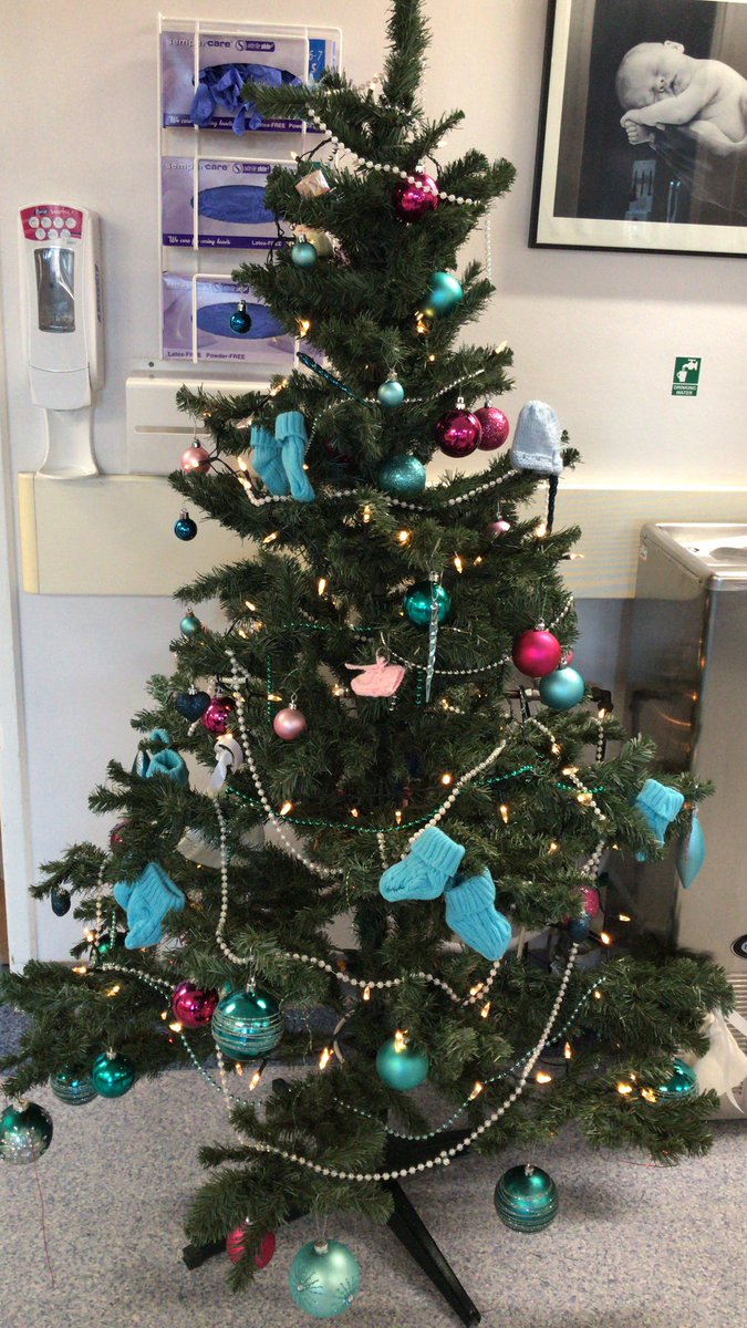 Christmas tree on the postnatal ward. #knittedbooties #ChristmasTree <a href="/PooleMaternity/">Poole Maternity Hospital</a> <a href="/Poole_Hospital/">Poole Hospital</a> @midwifevickyg <a href="/clairewMidwife/">claire white</a> @mmould_pooleNHS @marielouisels