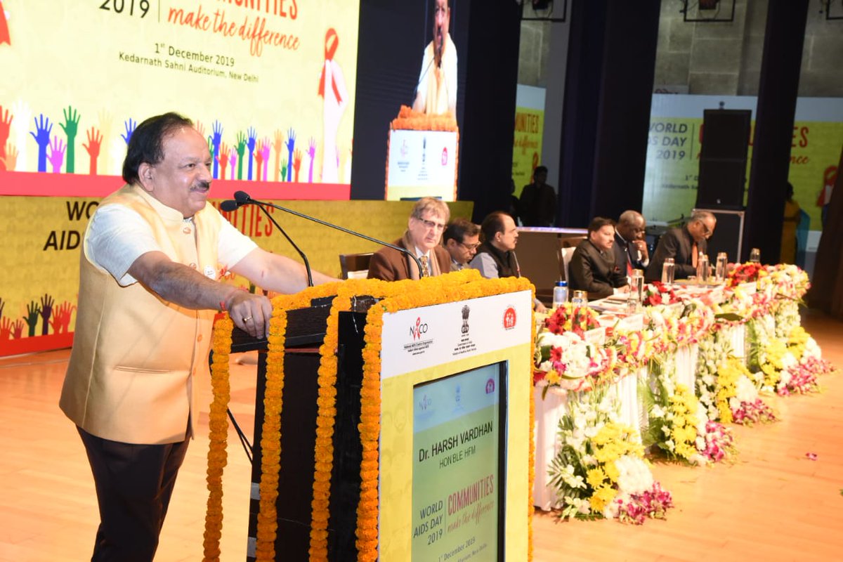 Ministry of Health (@mohfw_india) on Twitter photo On #WorldAIDSDay, <a href="/drharshvardhan/">Dr Harsh Vardhan</a> commends partner communities for their singular contribution to the #AIDS cause.
“Let us shun discrimination in our thoughts, actions and behavior”.
<a href="/PMOIndia/">PMO India</a>
<a href="/UNAIDS/">UNAIDS Global</a>
<a href="/WHOSEARO/">World Health Organization South-East Asia</a>
<a href="/PIB_India/">PIB India</a>
<a href="/NITIAayog/">NITI Aayog</a>
pib.gov.in/PressReleaseIf… On #WorldAIDSDay, <a href="/drharshvardhan/">Dr Harsh Vardhan</a> commends partner communities for their singular contribution to the #AIDS cause.
“Let us shun discrimination in our thoughts, actions and behavior”.
<a href="/PMOIndia/">PMO India</a>
<a href="/UNAIDS/">UNAIDS Global</a>
<a href="/WHOSEARO/">World Health Organization South-East Asia</a>
<a href="/PIB_India/">PIB India</a>
<a href="/NITIAayog/">NITI Aayog</a>
pib.gov.in/PressReleaseIf…