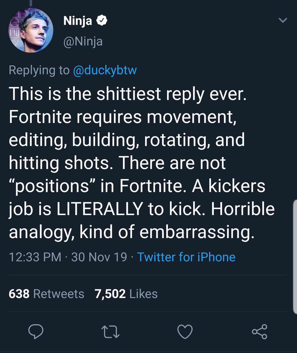Itsagundam On Twitter Ninja Doesn T Understand The Level Of Fucking Physical Fitness It Takes To Kick That Goddamn Ball A Man Who Is Built Like A Fucking Bird Is Coming Down On Fortnite Suggest One More Fucking Thing Tweet Fortnite Suggest One More Fucking Thing Tweet Itsagundam On Twitter Ninja Doesn T Understand The Level Of Fucking Physical Fitness It Takes To Kick That Goddamn Ball A Man Who Is Built Like A Fucking Bird Is Coming Down On