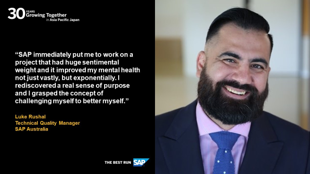 kernra's tweet photo. For SAP Australia’s Luke Rushal, SAP has been instrumental in helping him develop his technical skills and nurturing his purpose. Check out more: https://t.co/8uAosBbeWN #SAPAPJ30 https://t.co/CjkQfFxaFu https://t.co/fr2EWumseC