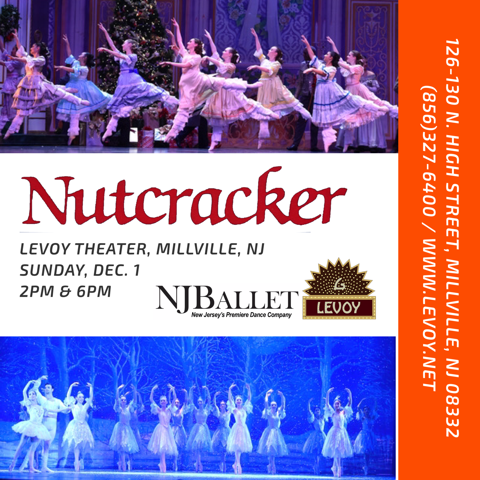 There is still time to reserve a seat to today's performance of The Nutcracker by the New Jersey Ballet. Shows are at 2:00 and 6:00 pm. Tickets can be purchased at levoy.net.