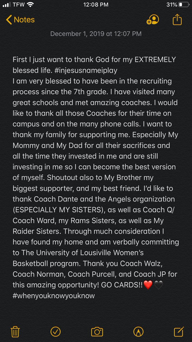 Beyond excited to announce my commitment to @UofLWBB ! Thank you <a href="/CoachJeffWalz/">@coachjeffwalz</a> @villehoopcoach <a href="/CoachJPineda24/">J Pineda  🇧🇸&🇨🇴</a> @SamPurcellCards for this opportunity.. L’s uuuuuup! #GoCards #whenyouknowyouknow <a href="/AngelsBballClub/">Cincinnati Angels</a> <a href="/CoachDante/">Dante Harlan</a>