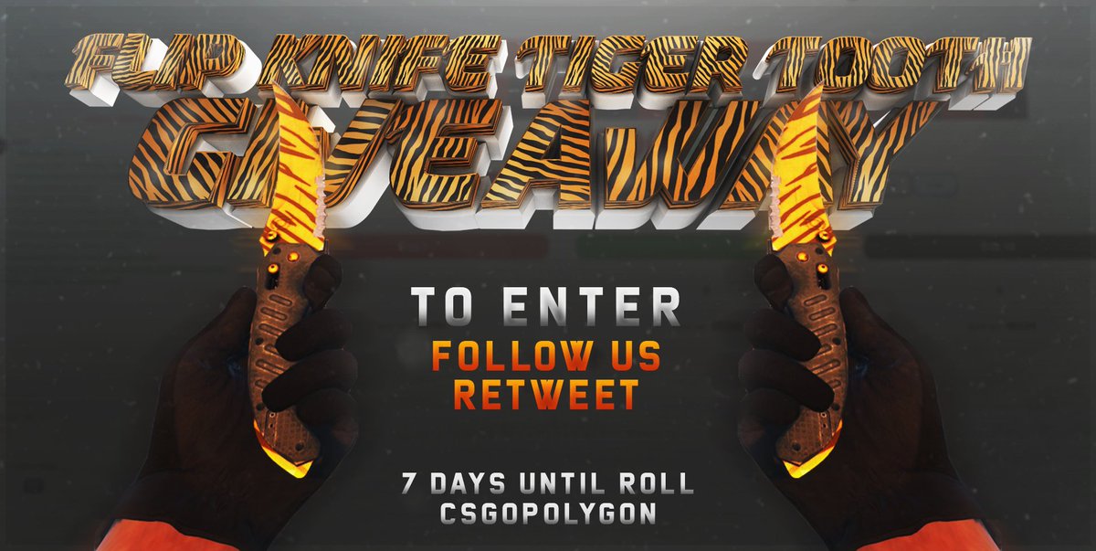 🎁CS:GO Knife Giveaway! 🎁

Flip Knife | Tiger Tooth (FN) 🦊

To enter:

✅Follow us @CSGOPolygon 
✅Retweet

Rolling this in 7 days, good luck everyone!
csgopolygon.com