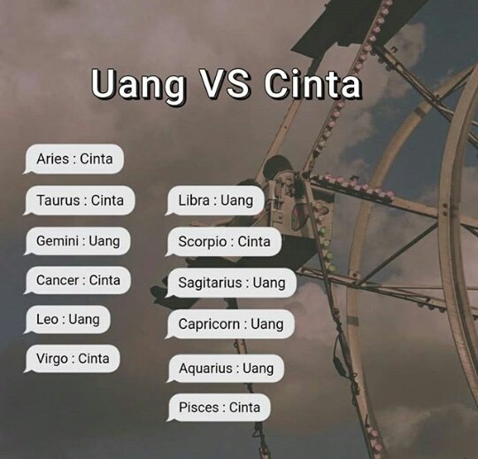 Kalian uang atau cinta nih?
Gw; uang for life 😂

Sekedar hiburan oqe~