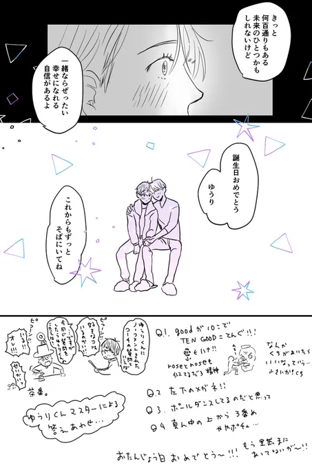 あれ、一枚はみでたな… もうちょっとちゃんとやりたかったけどさすがにもう二日過ぎてるのでとりあえず…!おめでとう!!!ここからダラダラとしばらく祝いたい!!! 