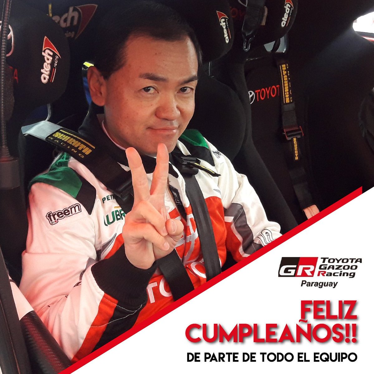 Que pase un muy Feliz Cumpleaños <a href="/mtoyo/">Marcelo Toyotoshi</a> 🎂🥂🎈🎉🎊 es el deseo de todo el Team #ToyotaGazooRacingPy 
#ToyotoshiSA