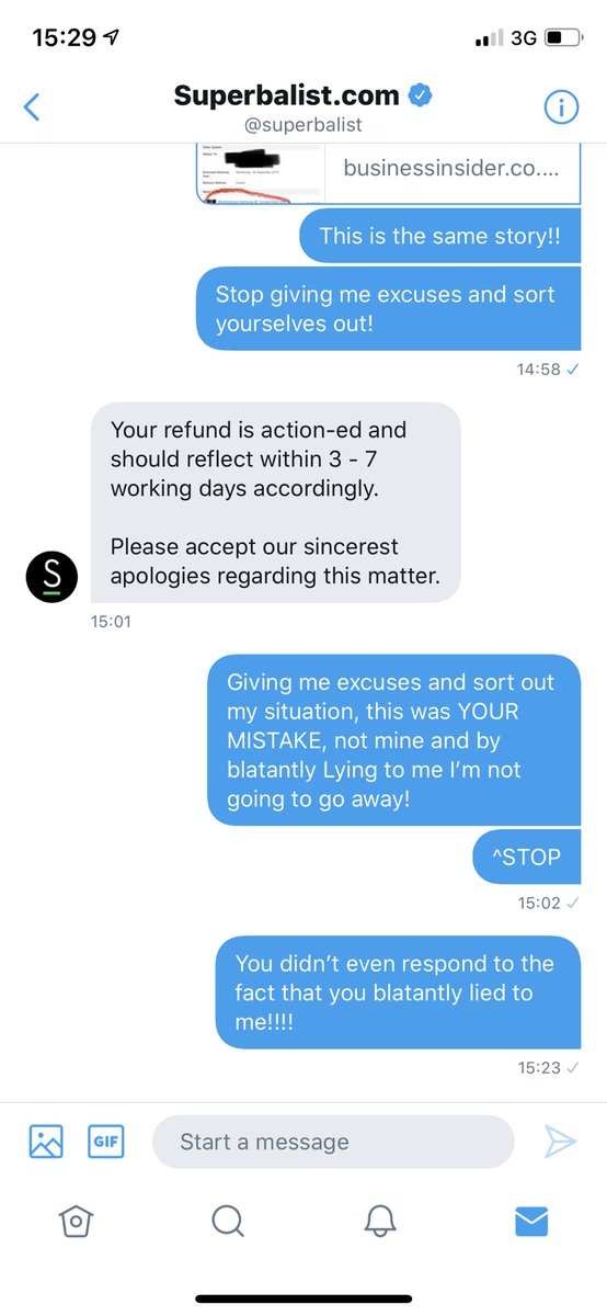 JamesonDawson's tweet photo. @superbalist Please can you respond as to why you lied to me and not just tell me that I’m getting a refund! https://t.co/iWs6GInTuU