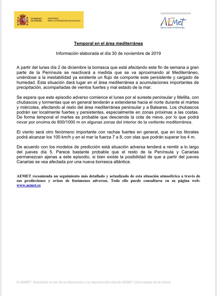 emergenciasmula's tweet photo. Ante la previsión de la @AEMET_Murcia de llegada de una nueva #DANA a la #regiondemurcia el @112rmurcia activa el #PlanInunmur en fase de Preemergencia https://t.co/q2QOUg96VN