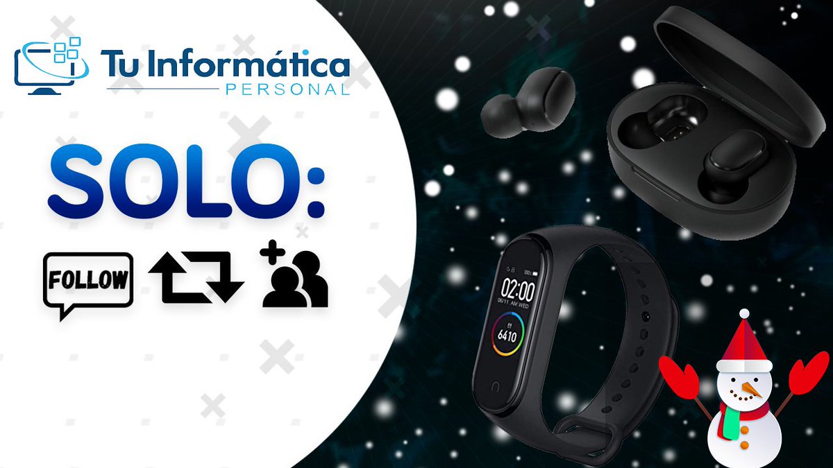 💥SORTEO💥

🎵Auriculares inalámbricos Xiaomi Redmi y una Xiaomi Band 4 ⌚️

Requisitos:  
✅Seguir a <a href="/InformPersonal/">Tu Informática Personal</a>
✅Dar RT a este Tweet.
✅Menciona a dos amigos.

Finaliza el 22 de diciembre.

🍀¡Mucha Suerte!🍀

#SORTEO #Giveaway #Xiaomi
