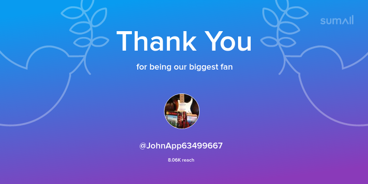 Our biggest fans this week: JohnApp63499667. Thank you! via sumall.com/thankyou?utm_s…