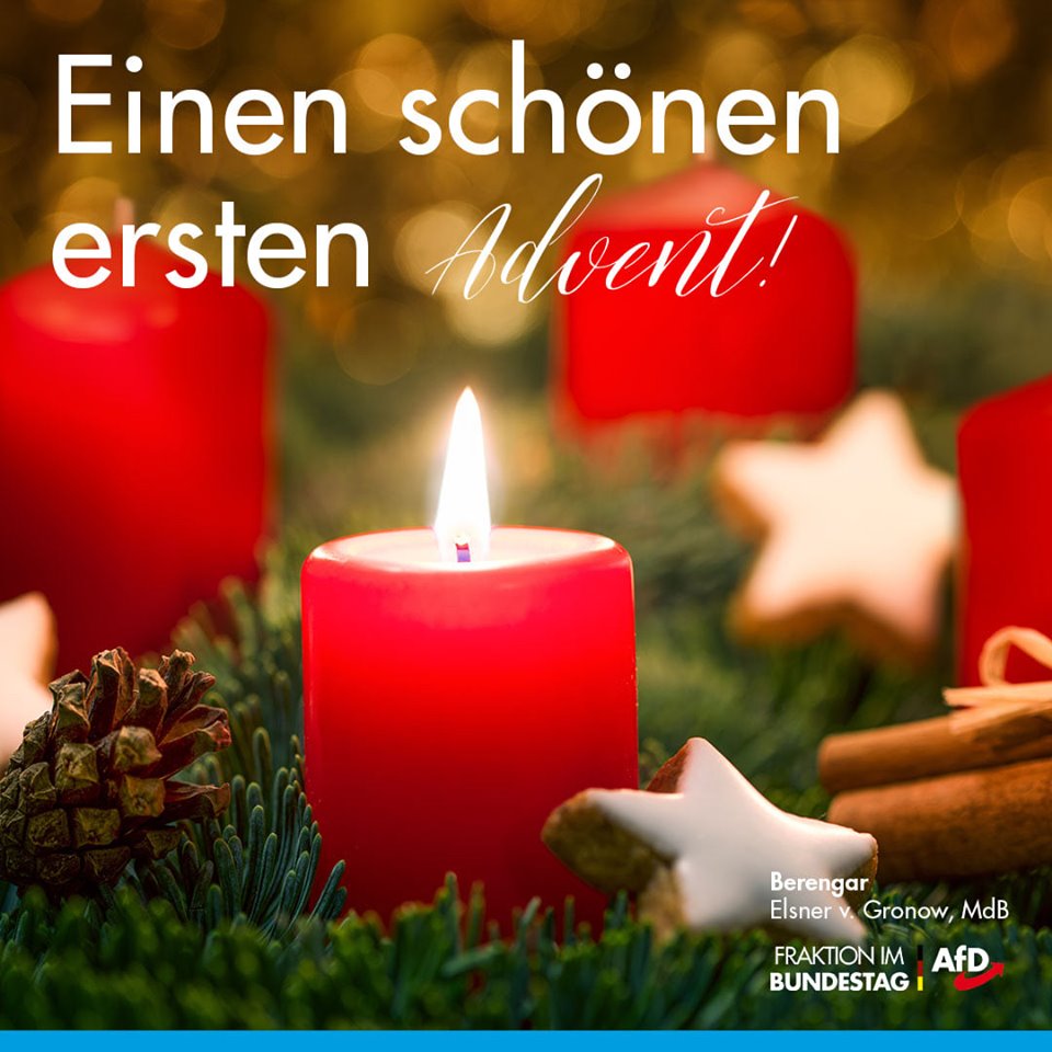 ElsnervonGronow's tweet photo. Ihnen allen einen schönen 1. #Advent! 🕯 #Advent2019 #1Advent #AfD https://t.co/UeUQLLPOpb https://t.co/CQOB54ClTT