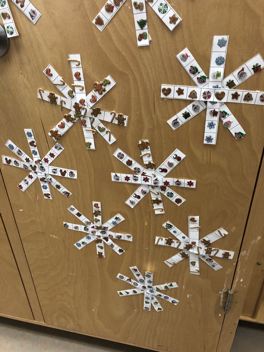 MrsMossasStars's tweet photo. Year 2 Ss did such a great job completing our pattern challenge! Can you make 4 different patterns and label your patterns on the back side? Afterwards, we assembled our patterns into snowflakes! Thx Ms. Carol for the inspiration! 🎄@deSalesTCDSB @Miss__Tavares https://t.co/trrK1wOYwu