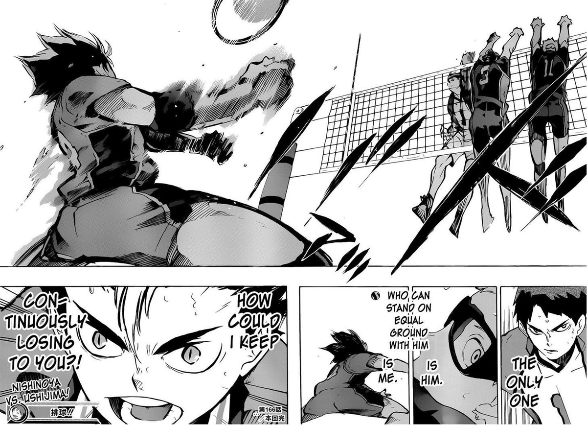 Criticold Thank You Miura Haikyuu Has Both Strong Expressiveness And Distinctive Characters But Just Doesn T Generally Reach That Level Of Penmanship I Think That Page Of Hinata Riding His