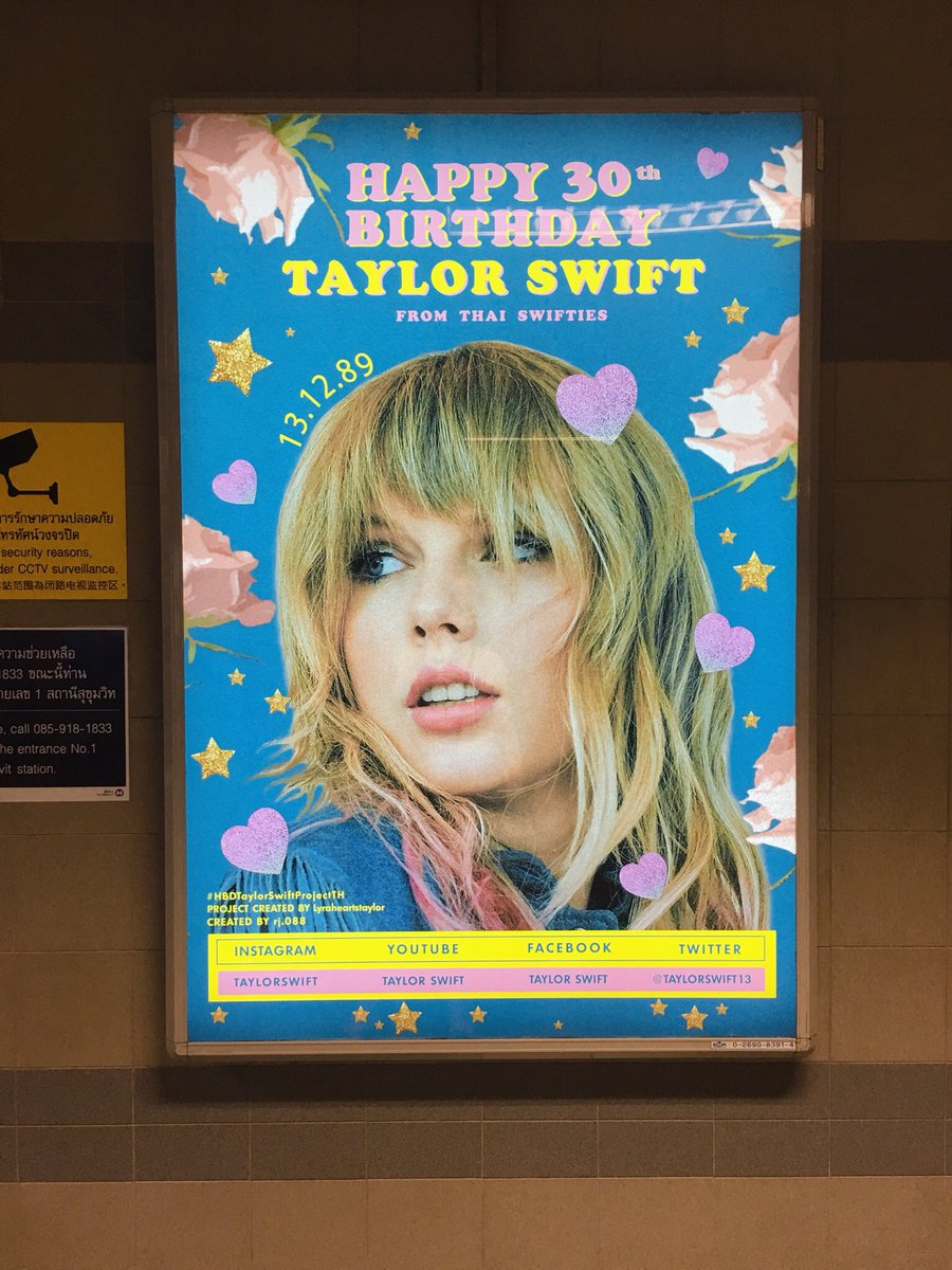 TSwift_Vibes's tweet image. Our #HBDTaylorswiftprojectTH is happening NOW!! It’s a heartmade project from THAI SWIFITIES. Hope you like it. ❤️ We @ThaiTaylorSwift love you @taylorswift13 @taylornation13