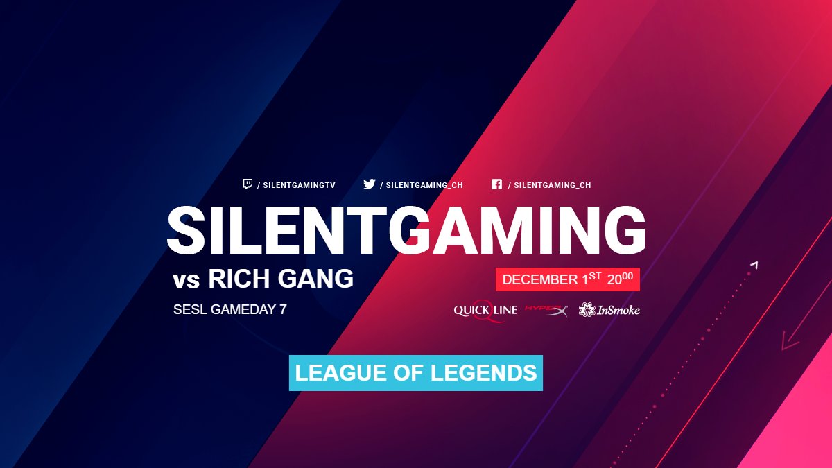 SLNTGG's tweet image. The SILENT.Academy team will play today at 20:00 against Rich Gang!
Tune in an watch them play at twitch.tv/schefff95 🔥🎉

#SILENTHype

🎮 #LeagueofLegends
⚔️ Rich Gang
🏆 @esportsleaguech