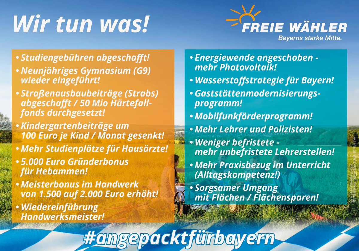 #FREIEWÄHLER - #wirtunwas! Einige Erfolge unserer Politik in letzter Zeit. Bürgernahe pragmatische Politik statt Links-Rechts-Polarisierung und Regierungsunfähigkeit!!
