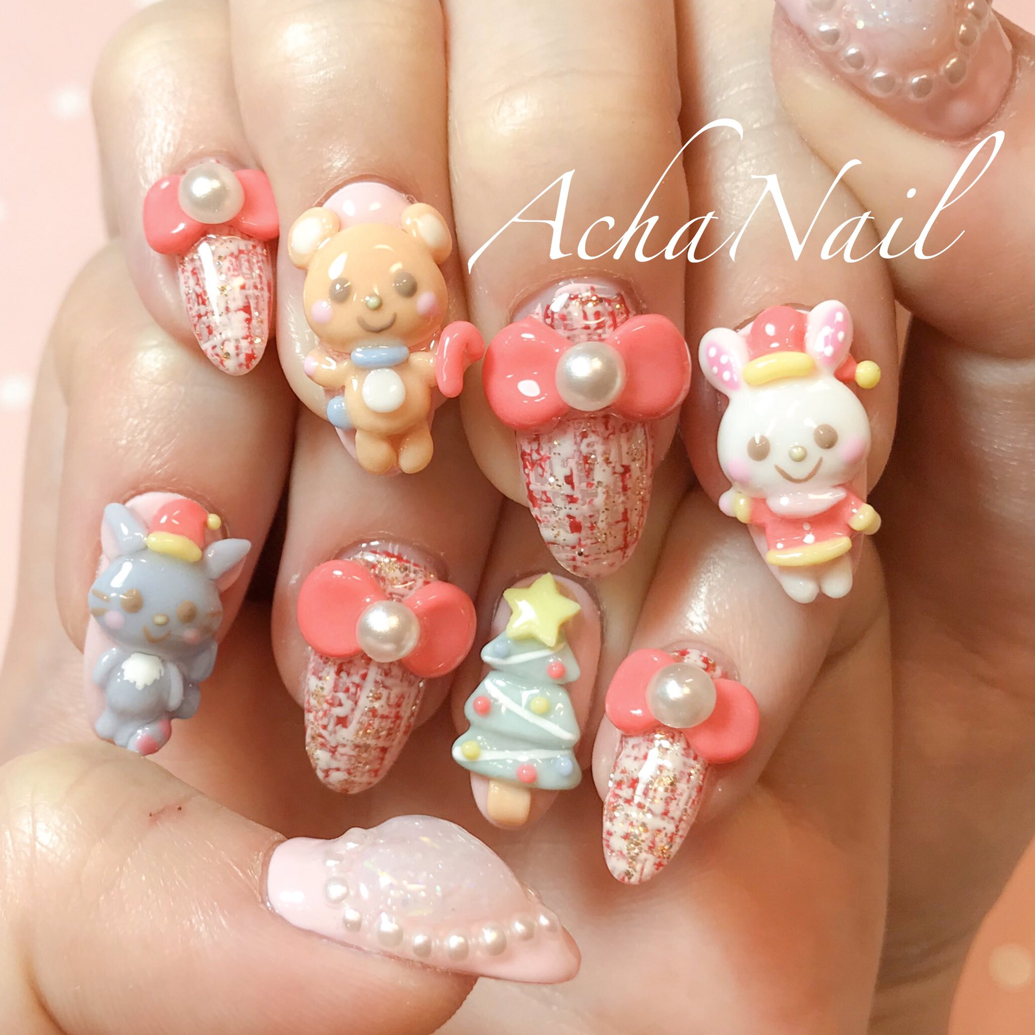 ネイリストasami Achanail メルちゃんのクリスマスネイル T Co Rh67voshnk メルちゃん ウィッシュミーメル 3dネイル キャラネイル キャラクターネイル クリスマスネイル ガーリーネイル ネイル ジェルネイル フィルイン フィルイン