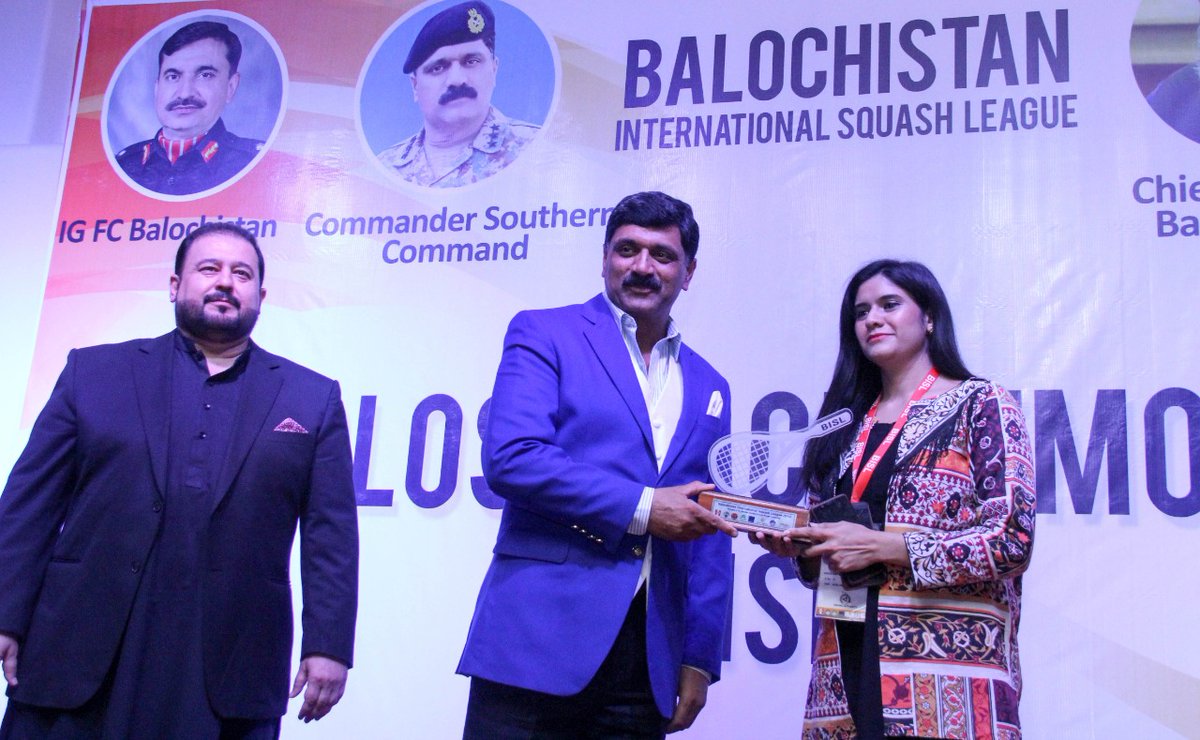 blnSquashLeague's tweet photo. Team #BISL2 would like to wholeheartedly thank Commander Southern Command Lt General Muhammad Waseem Ashraf for presenting special awards to us as a recognition of our tireless efforts to bring about such a huge event in #Balochistan. https://t.co/qyW1lRzuQd